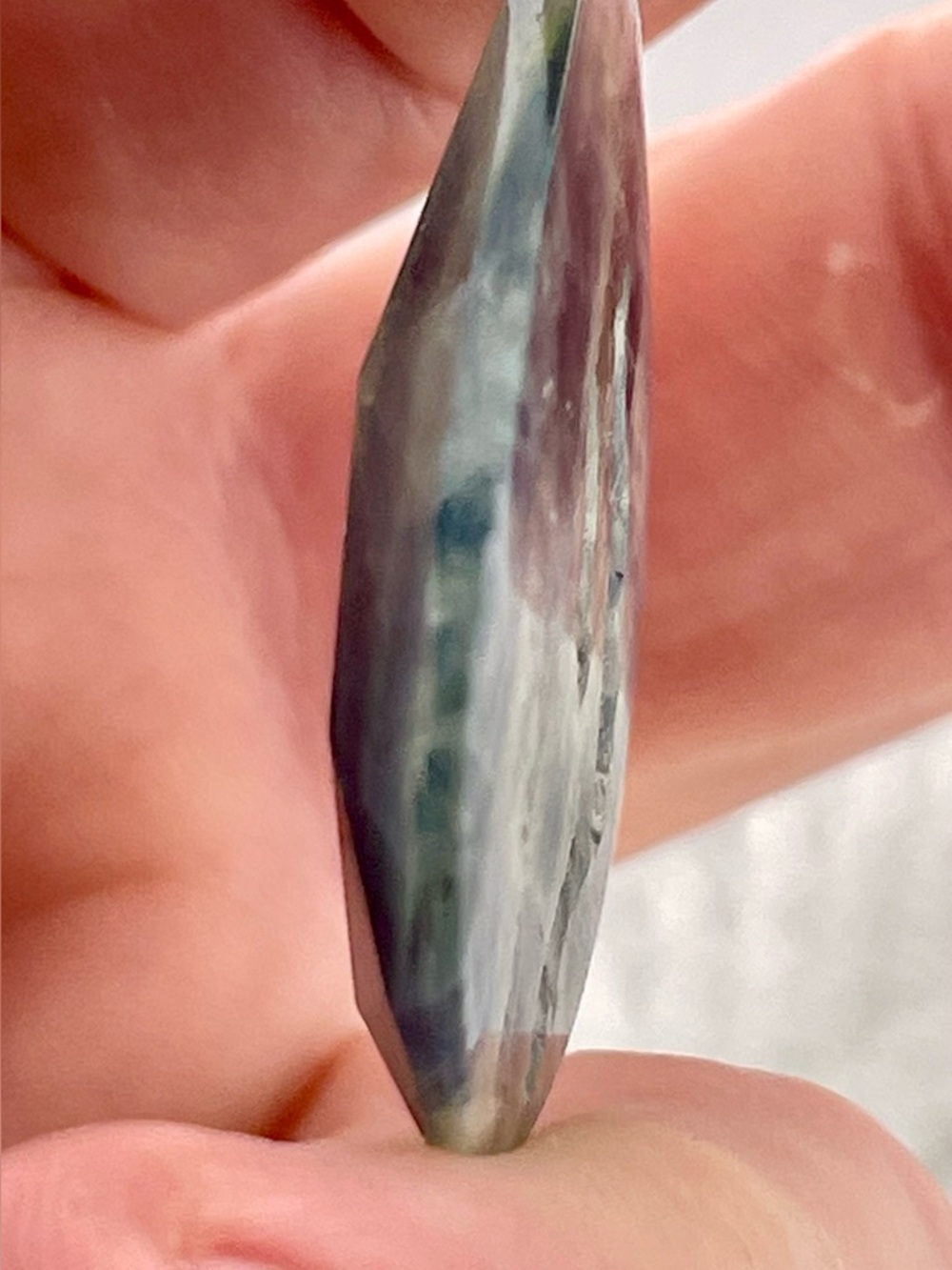 51ct Blue Sapphire‼️ BLUE Yellow Gray loose Pear Pendant necklace - Picture 15 of 16